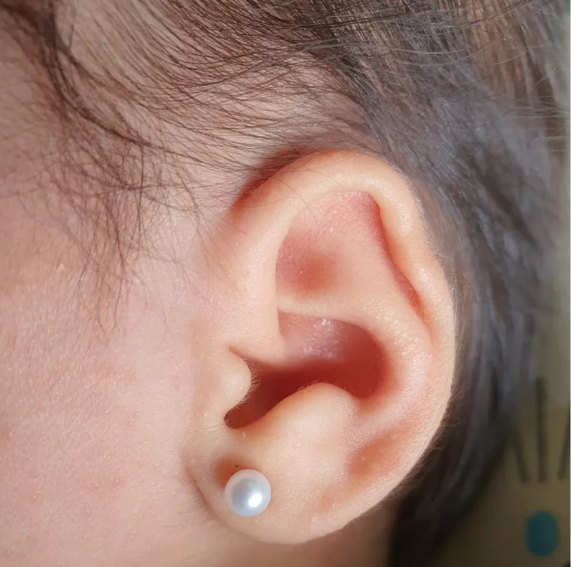 Aros Perlas Oro 14K