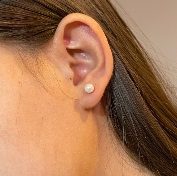 Aros Perlas Oro 14K