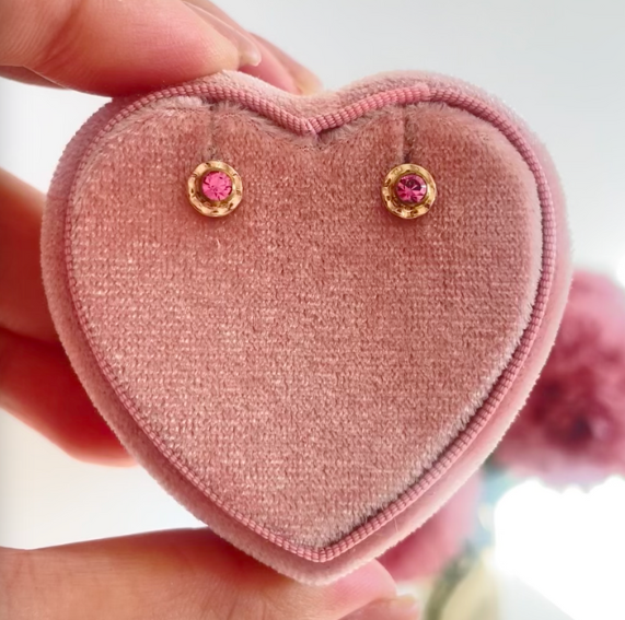 Aros Flor Oro  Rosa Francia 14K