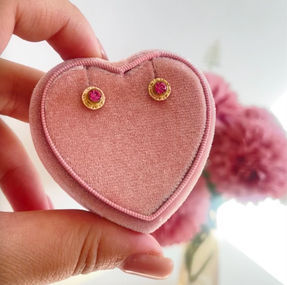 Aros Flor Oro Rosa Francia 14K