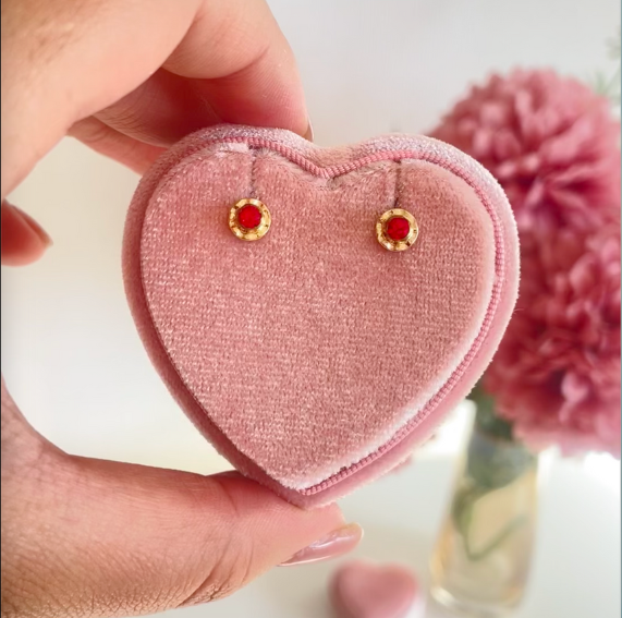 Aros Flor Oro Rojo 14K