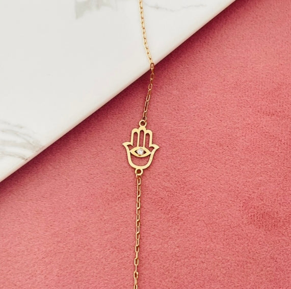 Pulsera Mano de Fátima Oro 18K