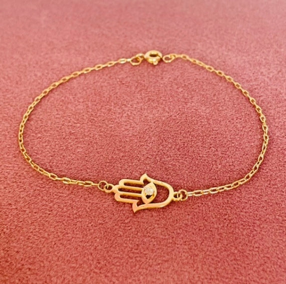 Pulsera Mano de Fátima Oro 18K