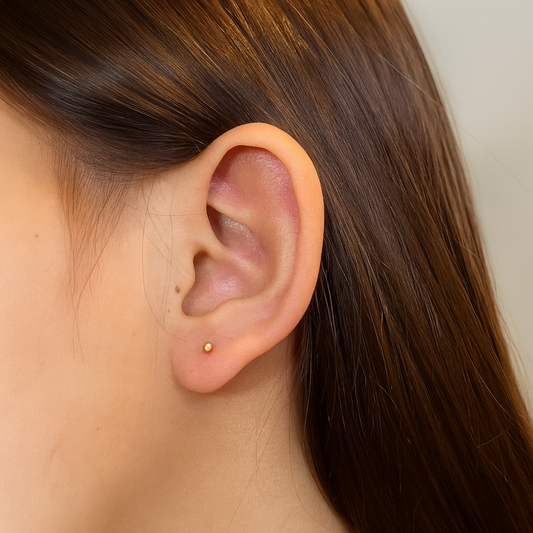 Aros Bolitas Oro 14K