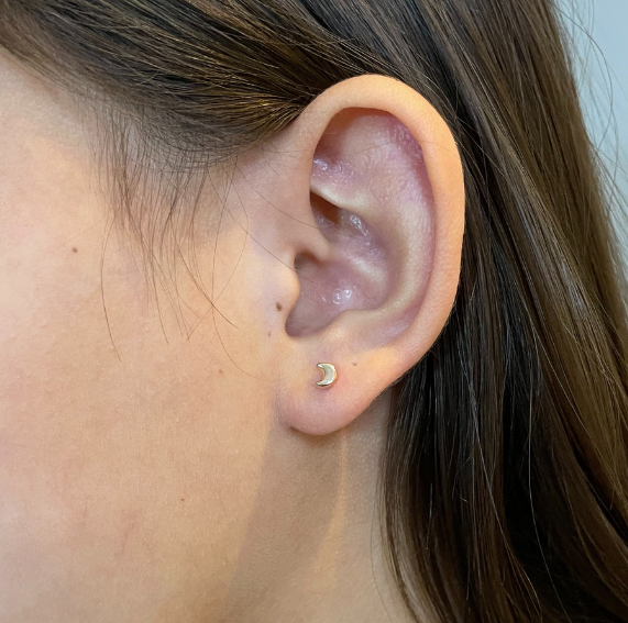 Aros Luna Oro 14K