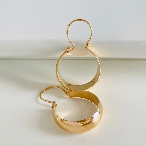Aros Bote Cóncavo Oro 18K