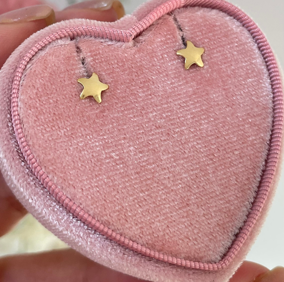 Aros Estrella Lisa Oro 18K