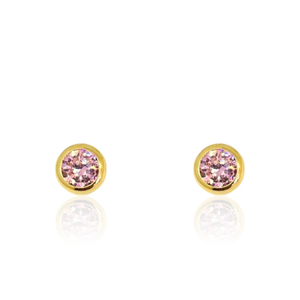 Aros Circulares con Piedras Oro 18K