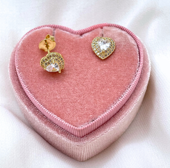 Aros Corazón Con Circones 10 Mm