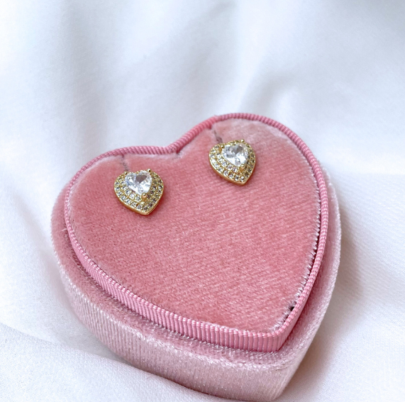Aros Corazón Con Circones 10 Mm