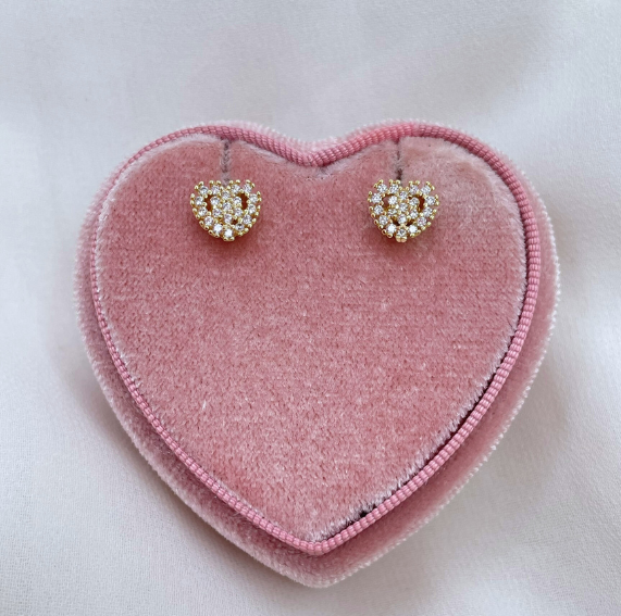 Aros Corazón con Circones 8 mm