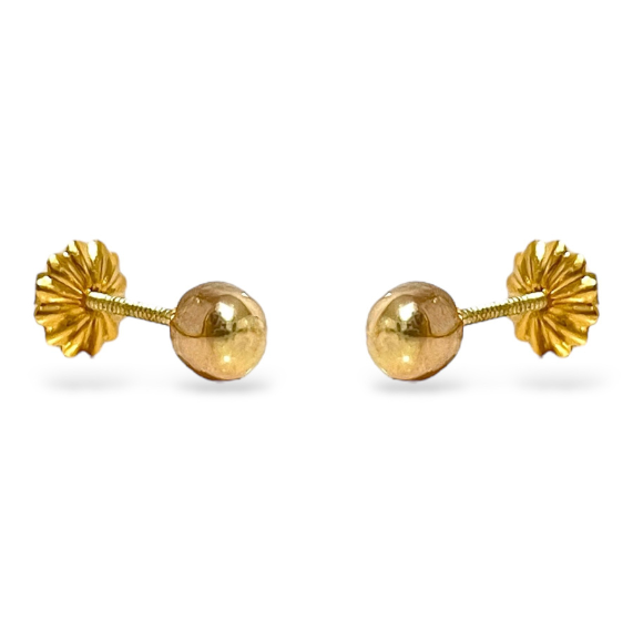 Aros Bolitas Atornilladas Oro 18K