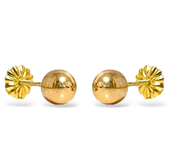 Aros Bolitas Atornilladas Oro 18K