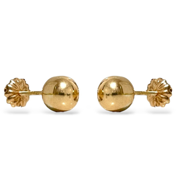 Aros Bolitas Atornilladas Oro 18K