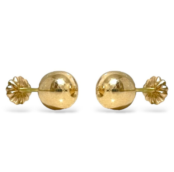 Aros Bolitas Atornilladas Oro 18K