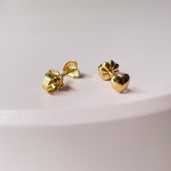 Aros Corazón Atornillados Oro 18K