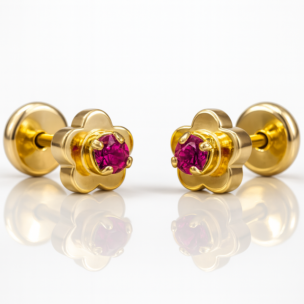 Aros Abridores Flor Rubí 6 Mm