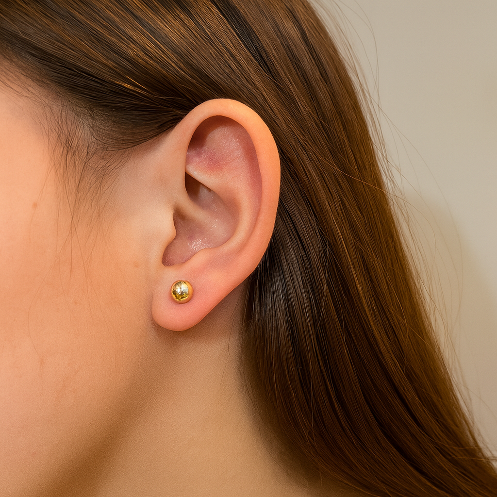 Aros Bolitas Oro 14K