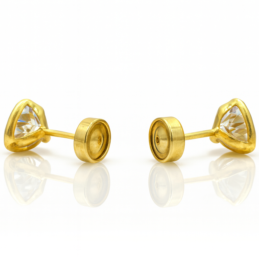 Aros Abridores Corazón Circón 6 Mm