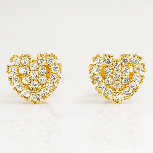 Aros Corazón con Circones 8 mm