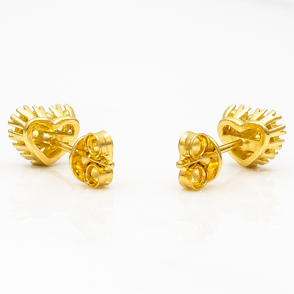 Aros Corazón con Circones 8 mm