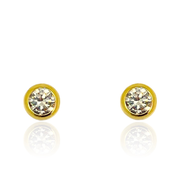 Aros Circulares con Piedras Oro 18K