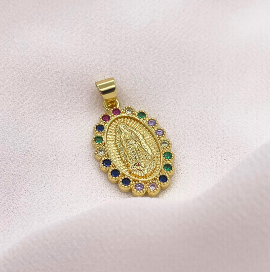 Colgante Virgen de Gudalupe Colores 22 mm