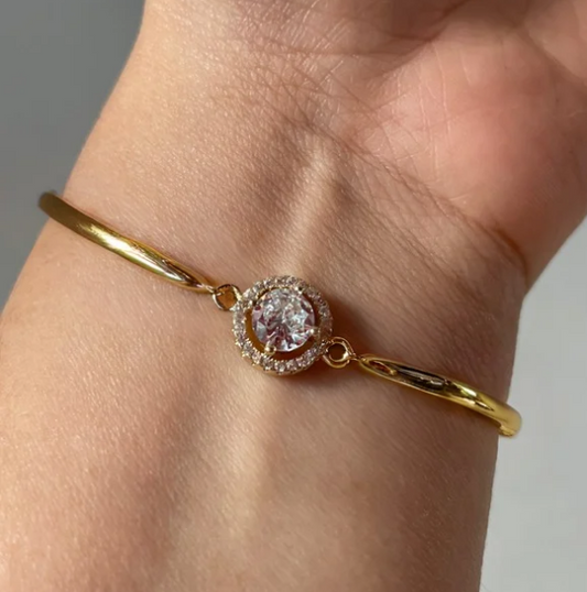 Pulsera Circón Central Ajustable