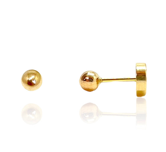 Aros Abridores Bolitas Oro 18K