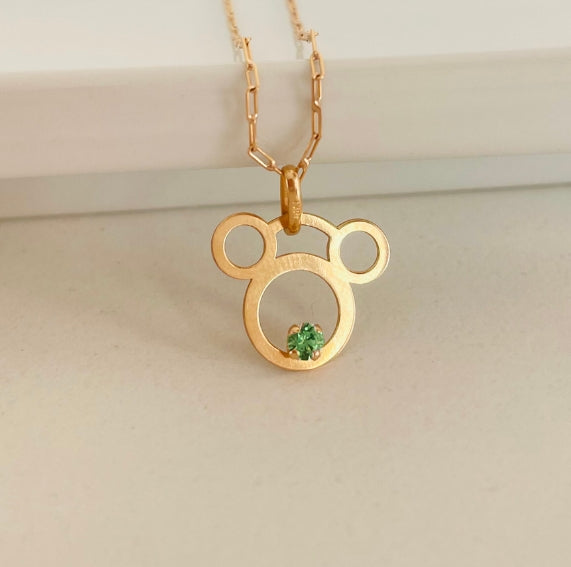 Colgante Mickey con Circón Oro 18K