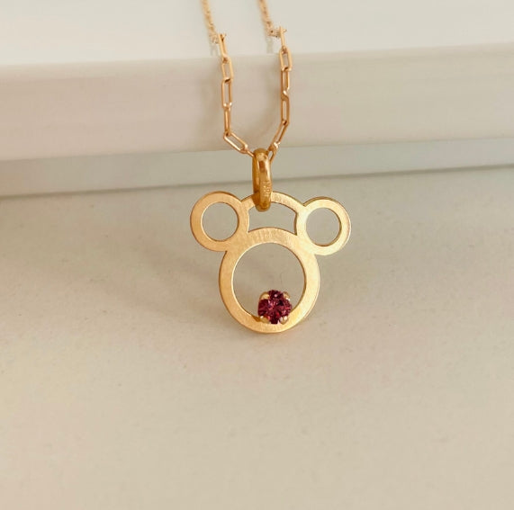 Colgante Mickey con Circón Oro 18K