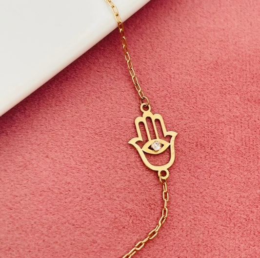 Pulsera Mano de Fátima Oro 18K