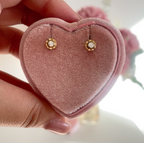 Aros Flor Circón Oro 14K