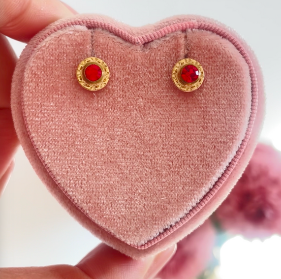 Aros Flor Oro Rojo 14K