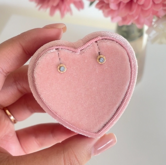 Aros Flor Oro  Celeste 14K