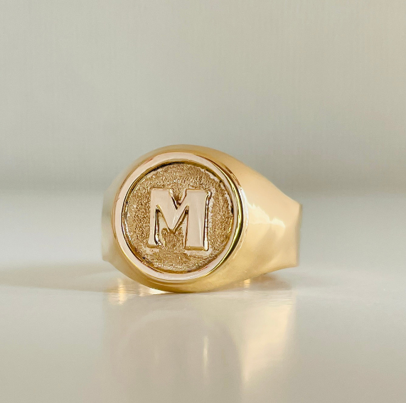 Anillo Sello Macizo Oro 18 K