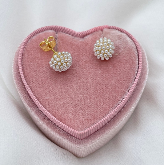 Aros Racimo de Perlas 9 mm