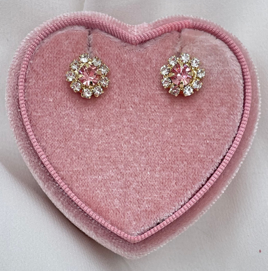 Aros Flor Rosa Francia 9 mm