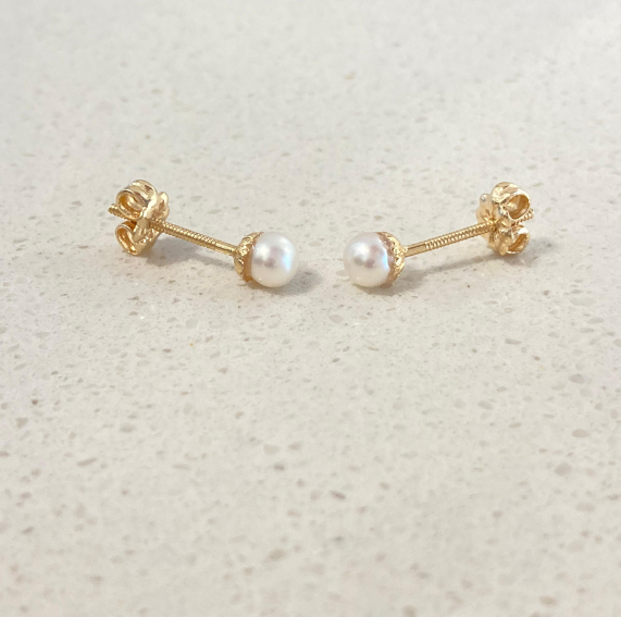 Aros Perla Cultivada Oro 18K