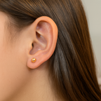 Aros Bolitas Oro 14K