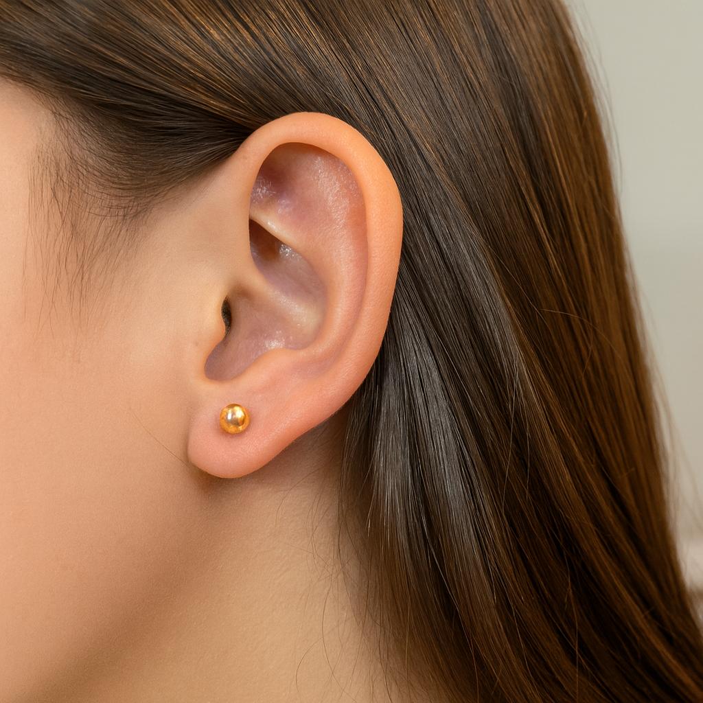 Aros Bolitas Oro 14K