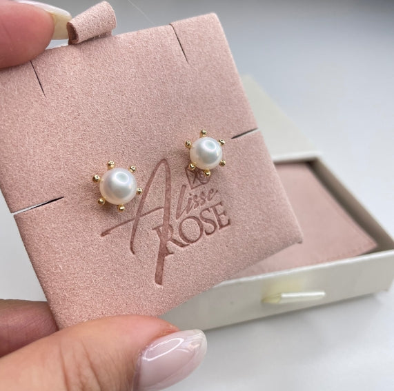 Aros Pistilos Perla Cultivada Oro 18K