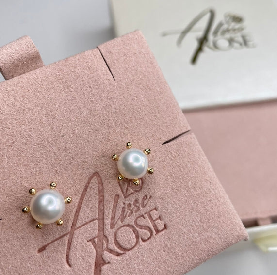 Aros Pistilos Perla Cultivada Oro 18K