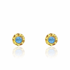 Aros Flor Oro  Celeste 14K