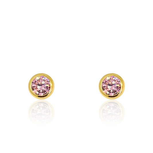 Aros Circulares con Piedras Oro 18K