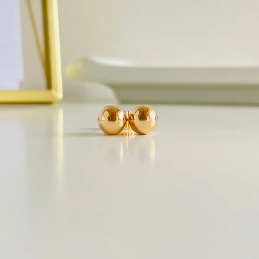 Aros Bolitas Atornilladas Oro 18K