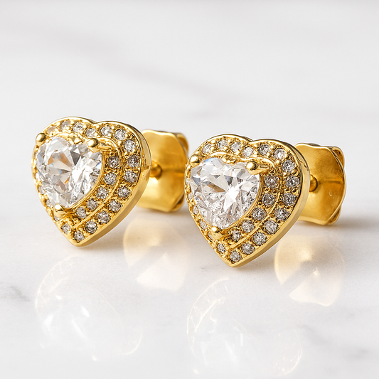 Aros Corazón Con Circones 10 Mm