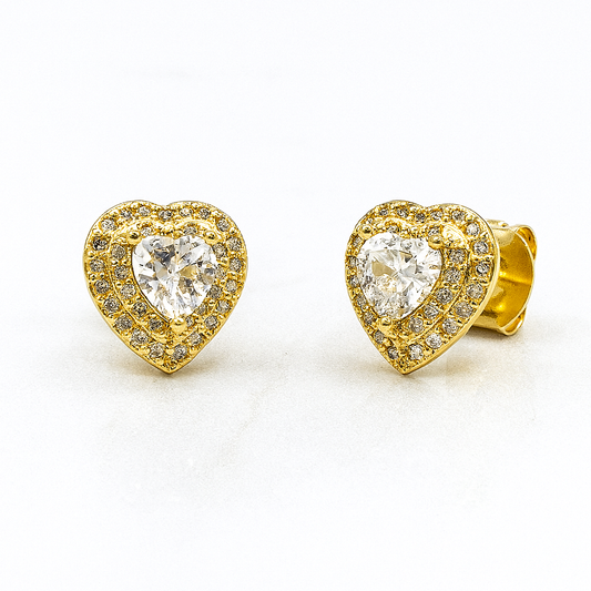 Aros Corazón Con Circones 10 Mm