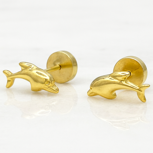 Aros Abridores Delfín Oro 18K