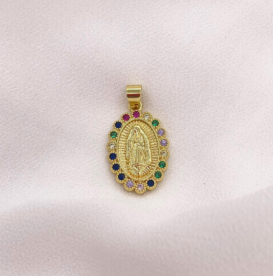 Colgante Virgen de Gudalupe Colores 22 mm